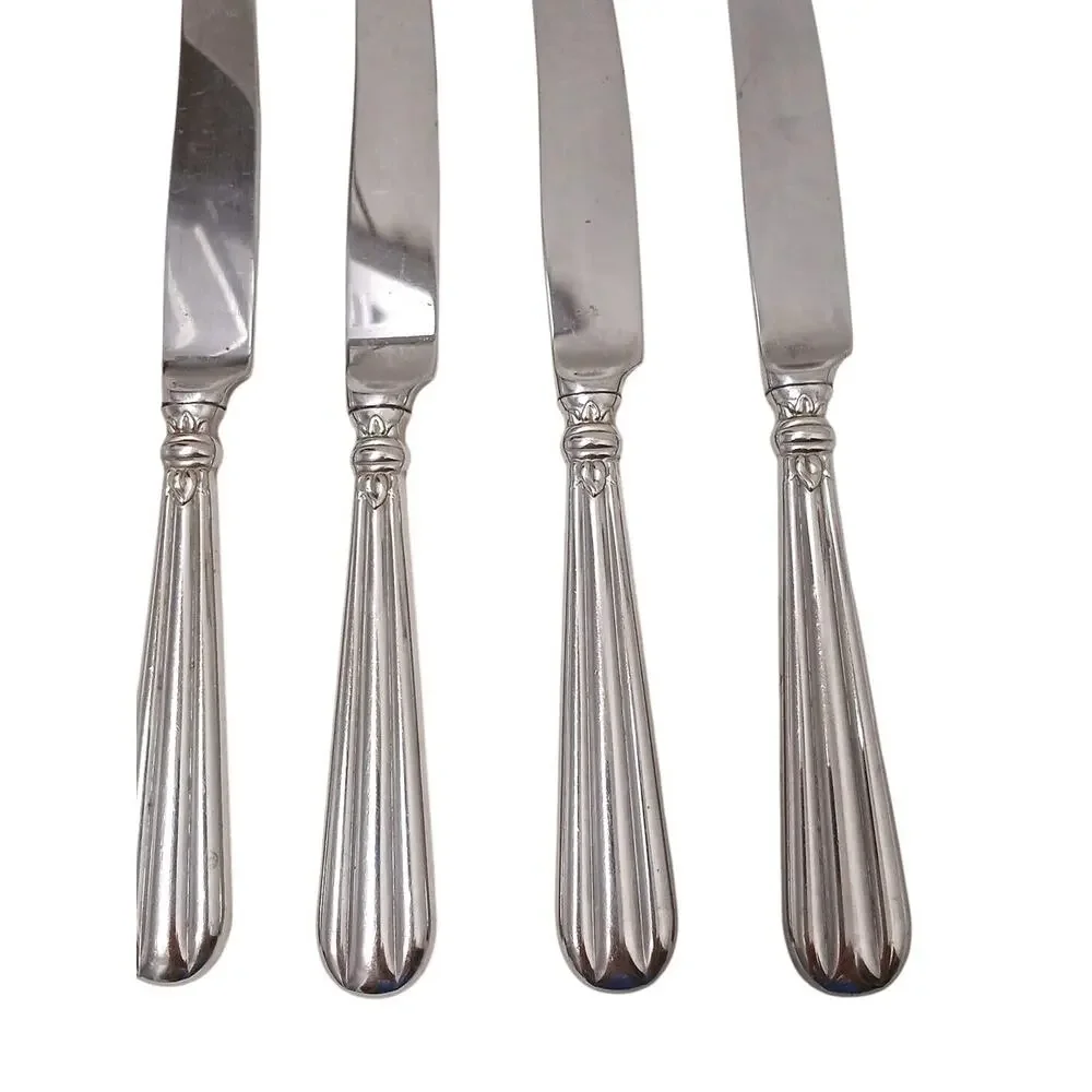 Vintage UNITY Style Dinner Knives Set of 4 Stainless Steel Intricate Scrolled‎